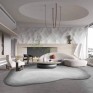Wabi sabi Style Carpets for Living Room Luxury Bedroom Decor Gray Carpet Irregular Shape Plush Rug Fluffy Soft washable Mat