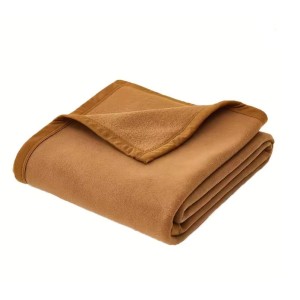 Luxurious Fleece Throw Blanket Cozy Warm Perfect for Bed Sofa Camping Travel Lightweight Reversible Design in Champagne