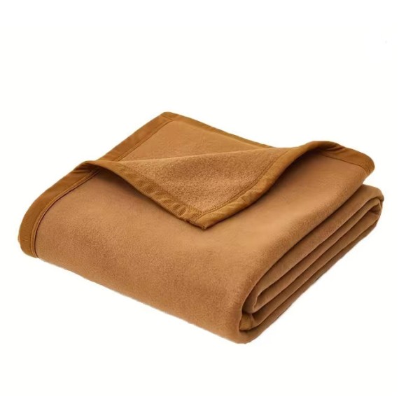 Luxurious Fleece Throw Blanket Cozy Warm Perfect for Bed Sofa Camping Travel Lightweight Reversible Design in Champagne