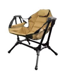 Outdoor folding rocking chair, aluminum alloy chair, portable camping recliner