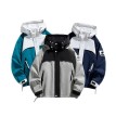 Color Block Trendy Korean Style Spring Autumn Outdoor Jacket for Men, Windproof Hiking Coat for Sports