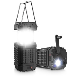 Outdoor Solar Hand-Cranked Multifunctional Camping Lantern with 5000mAh Power Bank, Lightweight for Camping